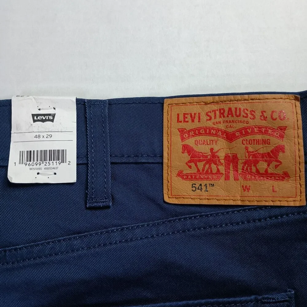 Levi's 541 Jeans Men's 48x29 Blue Athletic Taper Fit Stretch‎ Sits At Waist